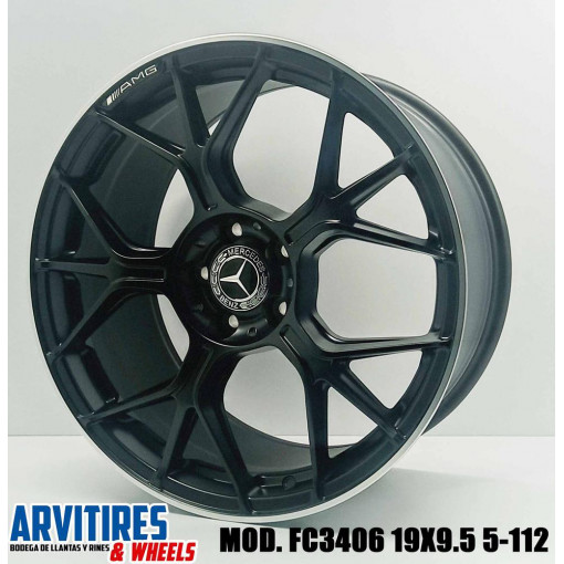 RIN 19X9 5 5-112 BLACK MACHIN LINE MACH MD FC3406R