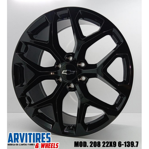 RIN 22x9 6-139 BLACK MOD 208
