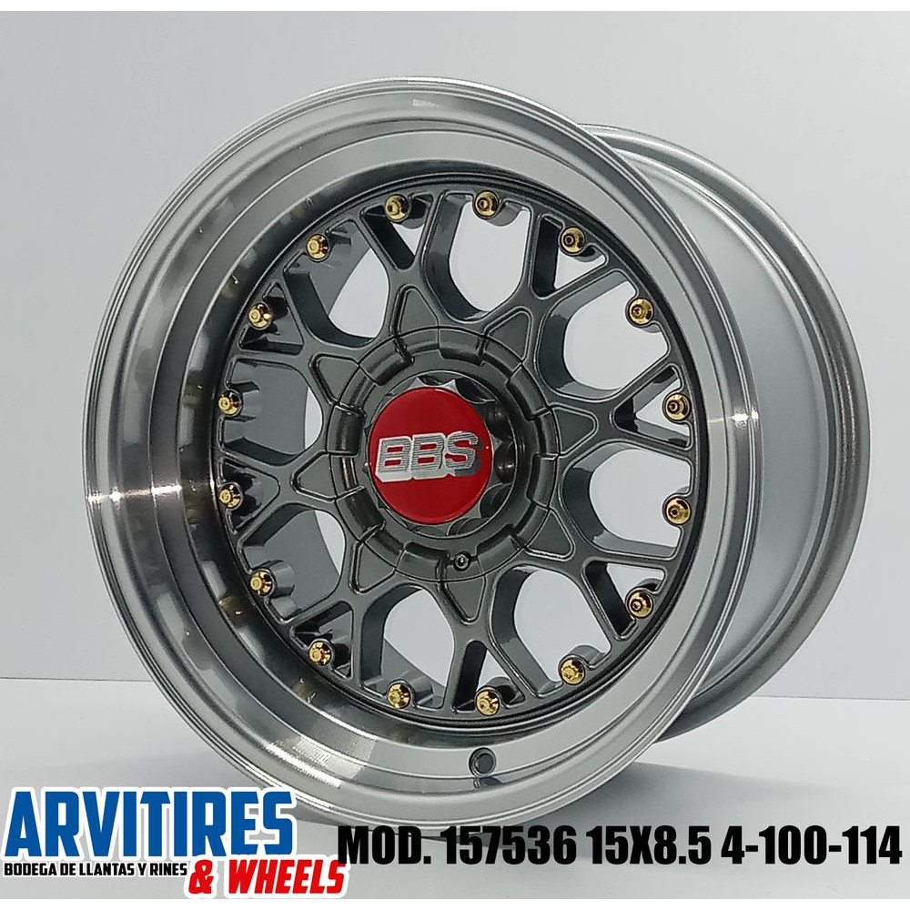 RIN 15X8 5 4-100/114 GMM LIP GOLD RVTS MOD 157536R