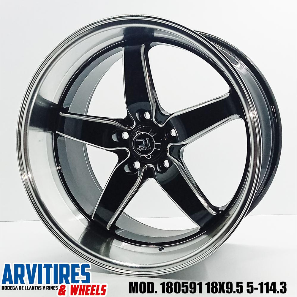 RIN 18X10 5 5-114 R1 BLACK MILLING ML MOD 180591R