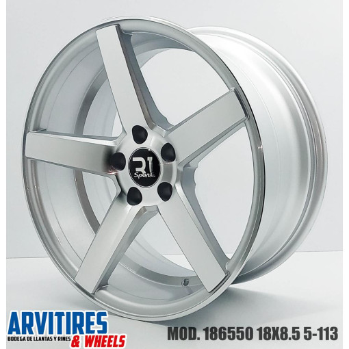 RIN 18X8 5 5-113 R1 SILVER MACHINE FACE MD 186550F