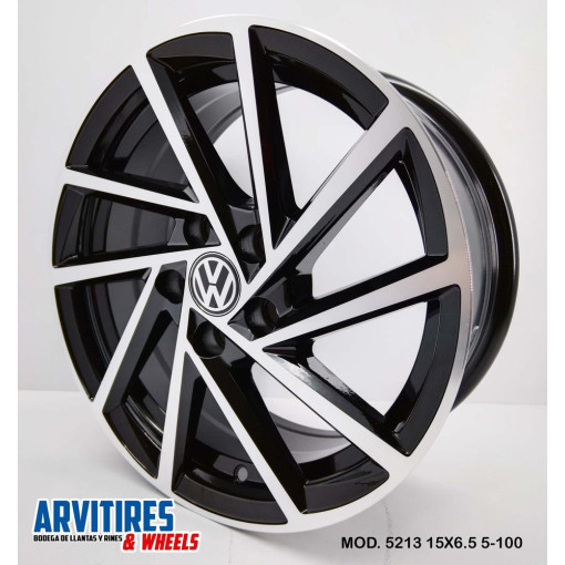 RIN 15X6 5 5-100 MKR BLACK MACHINE FACE MOD 5213
