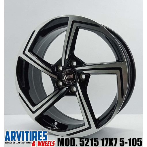 RIN 17X7 5-105 BLACK MACHINE FACE MOD 5215