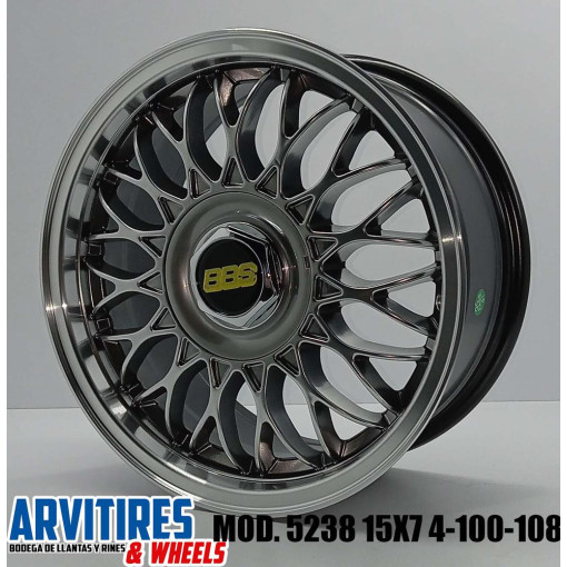 RIN 15X7 4-100/108 HYPER BLACK MACHINE LIP MD 5238