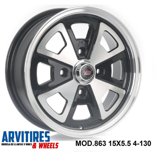 RIN 15X5 5 4-130 MS BLACK MACHINE MOD 863