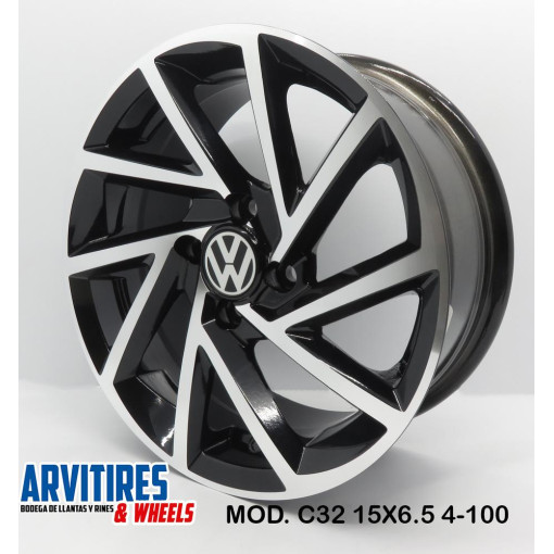 RIN 15X6 5 4-100 BLACK DIAMON MOD C32