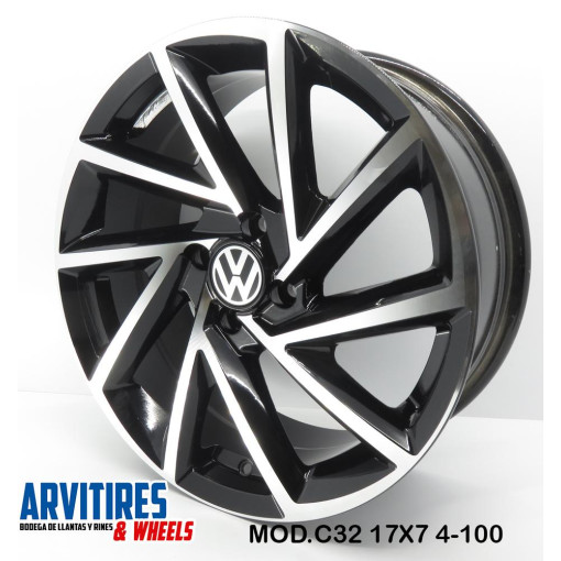 RIN 17X7 5-100 BLACK DIAMON MOD C32
