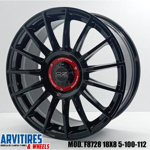 RIN 18X8 5/100-112 GLOSS BLACK MOD F8728