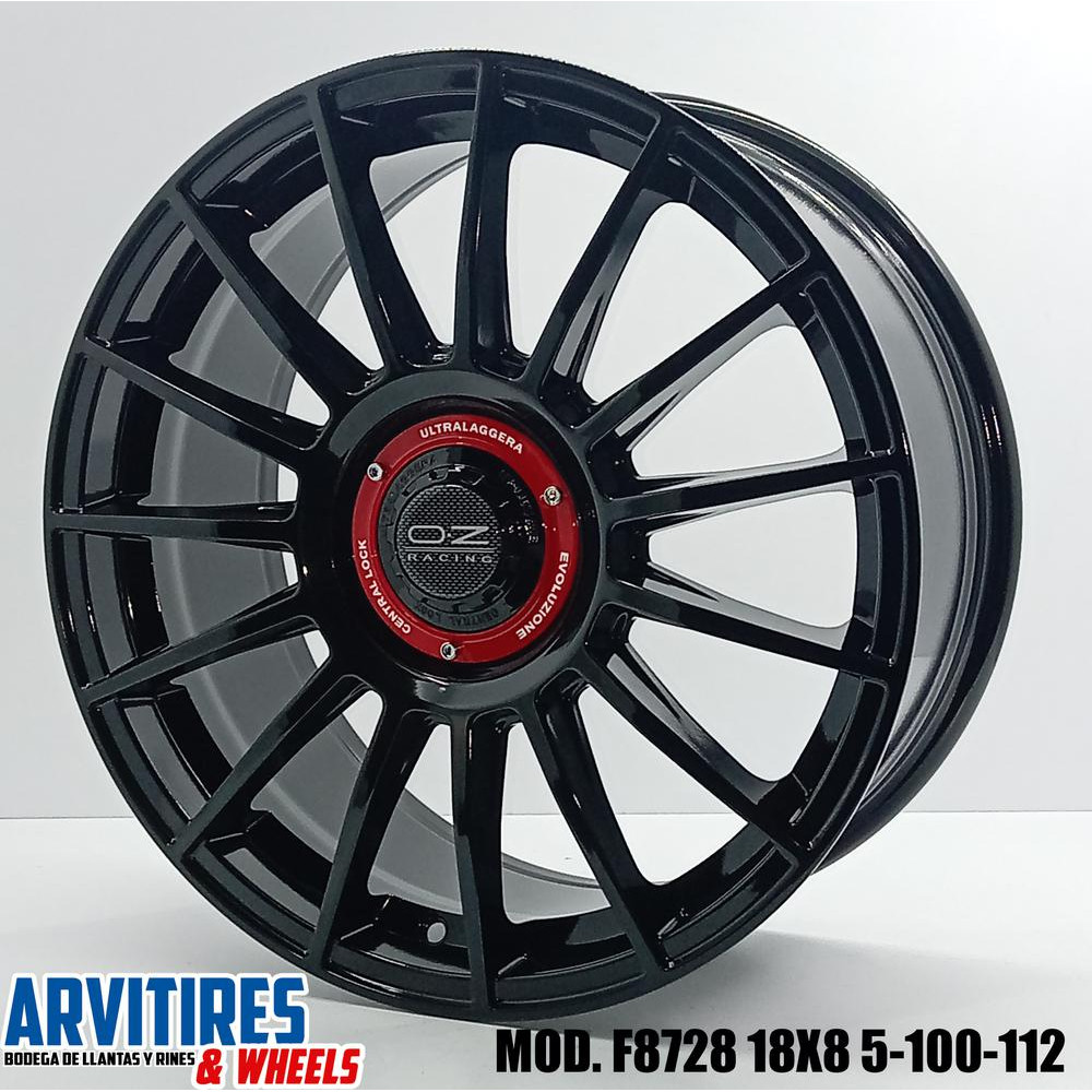 RIN 18X8 5/100-112 GLOSS BLACK MOD F8728