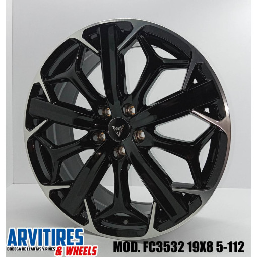 RIN 19X8 5-112 FF BLACK MACHINE FACE MOD FC3532