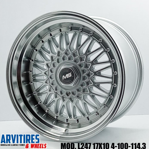 RIN 17X8 5 4-100/114 SILVER MACHINE LIP MOD L247F