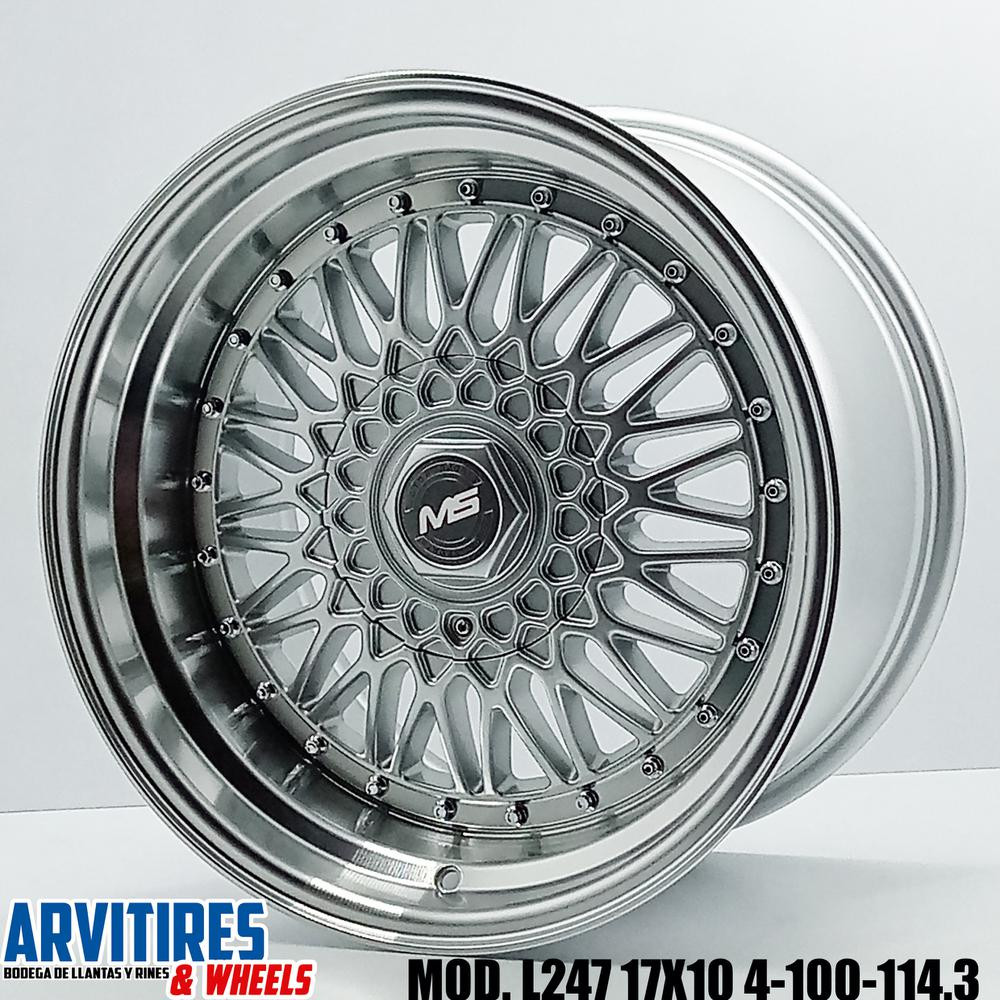 RIN 17X8 5 4-100/114 SILVER MACHINE LIP MOD L247F