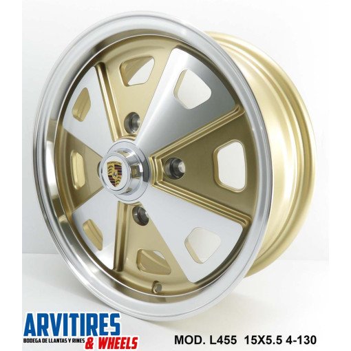 RIN 15X5 5 4-130 GOLD MACHINE MACH LIP MOD L455