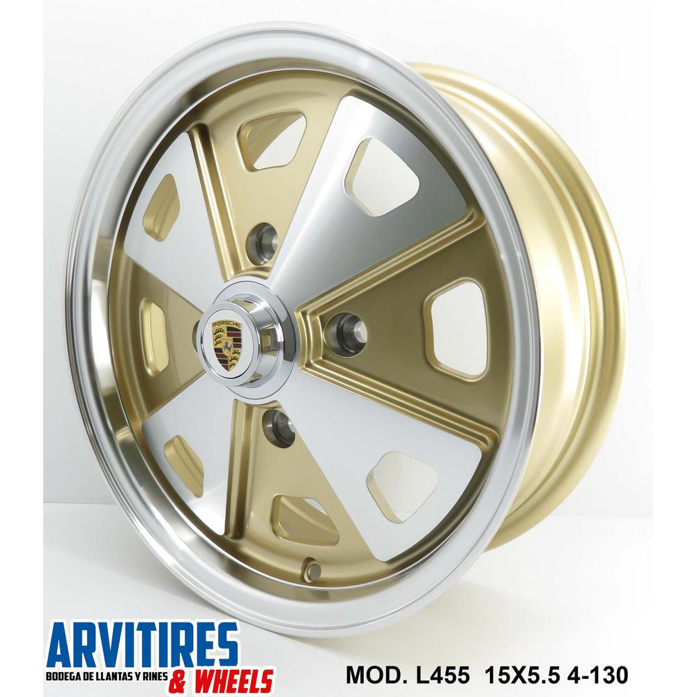 RIN 15X5 5 4-130 GOLD MACHINE MACH LIP MOD L455