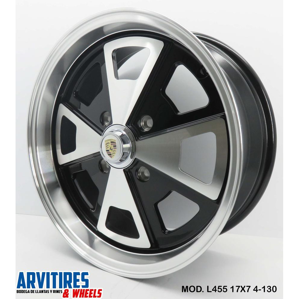 RIN 17X7 4-130 BLACK MACHINE FACE MOD L455
