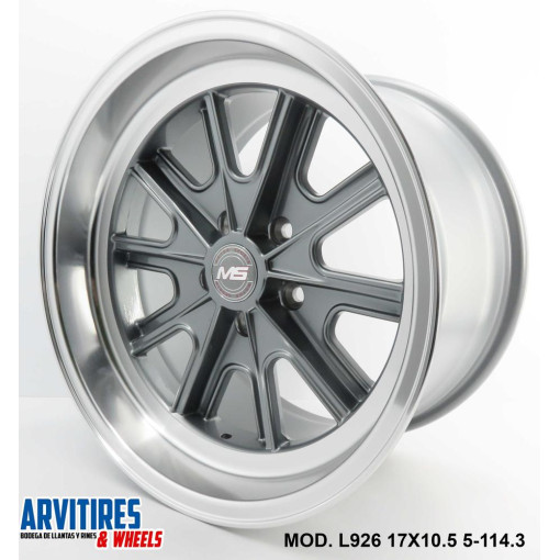 RIN 17X10 5 5-114 GREY MACHINE LIP MOD  L926R