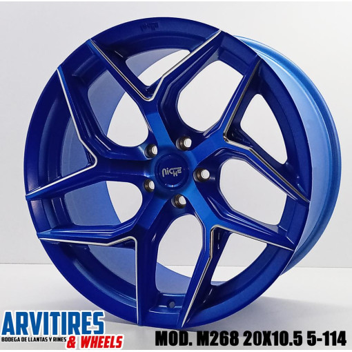 RIN 20X10 5 5-114 3 ANODIZED BLUE MILLED MOD M268R