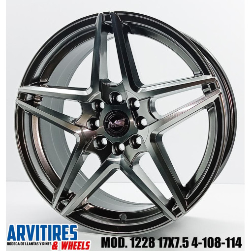 RIN 17X7 5 4-108/114 HYPER BLACK MACHINE MOD 1228