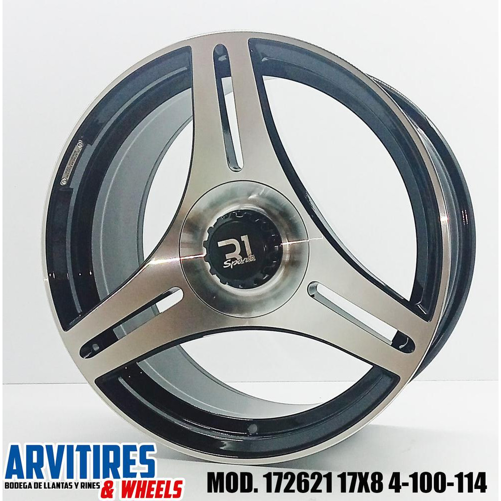 RIN 17X8 5 4-100/114 BLACK MACHIN FACE MOD 172621R
