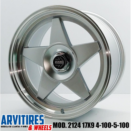 RIN 17X9 4-100/5-100 SILVER MACHINE LINE MOD 2124R