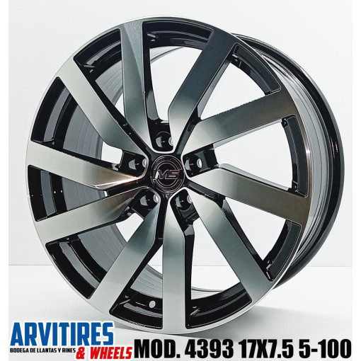 RIN 17X7 5 5-100 BLACK MACHINE FACE MOD 4393