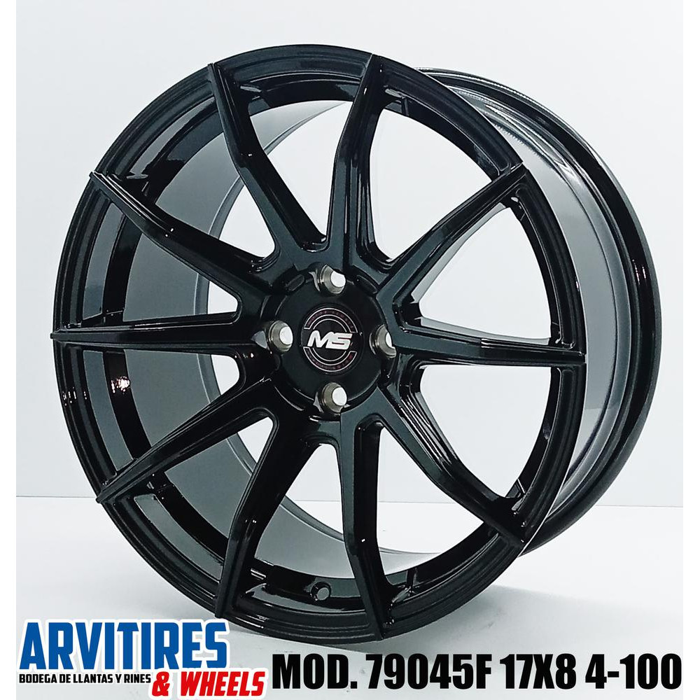 RIN 17X8 4-100 MS GLOSS BLACK MOD 79045F