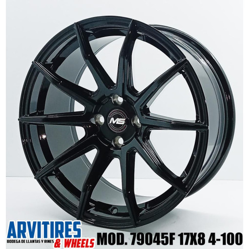RIN 17X9 4-100 MS GLOSS BLACK MOD 79045R