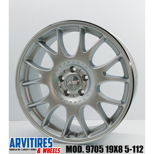 RIN 19X8 5-112 SILVER MACHINE LIP MOD 9705
