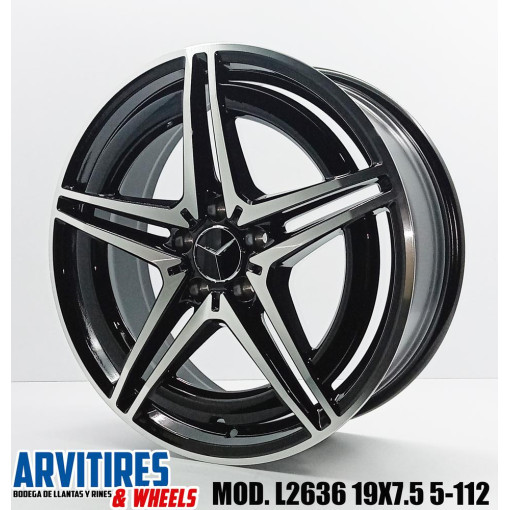 RIN 19X8 5-112 BLACK MACHINE FACE MOD L2636R
