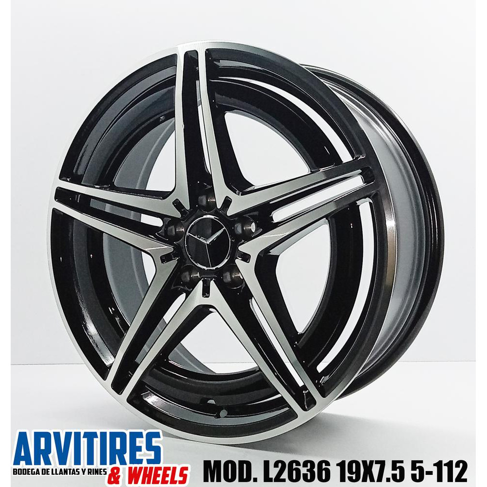 RIN 19X8 5-112 BLACK MACHINE FACE MOD L2636R