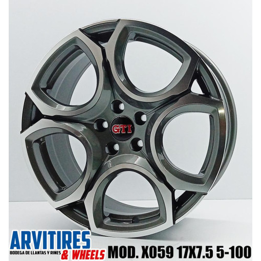 RIN 17X7 5 5-100 GUNMETAL MACHINE FACE MOD X059