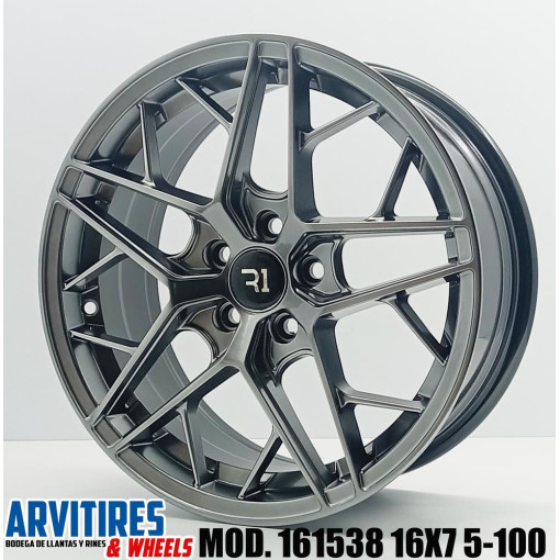 RIN 16X7 5-100 R1 HYPER BLACK MOD 161538