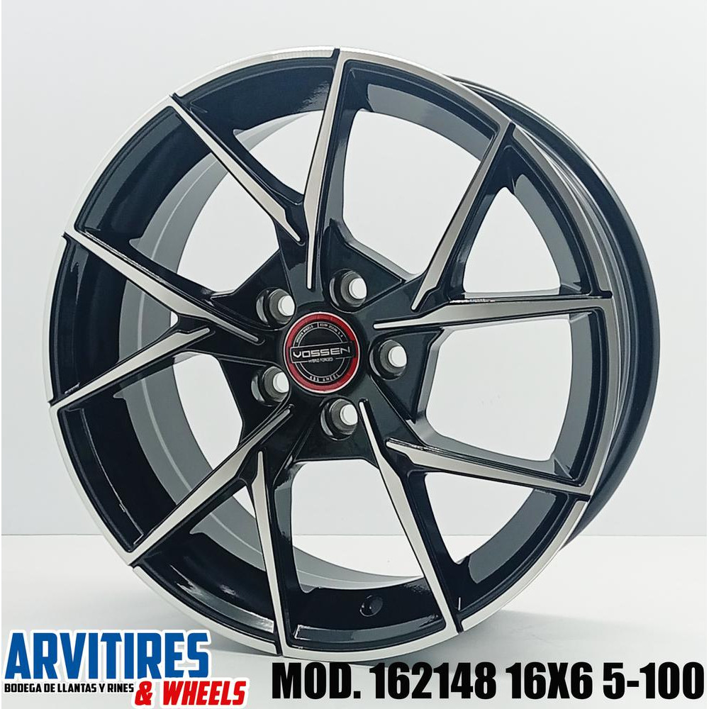 RIN 16X6 5 5-100 R1 BLACK MACHINE FACE MOD 162148
