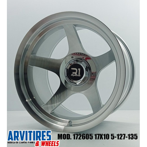 RIN 17X10 5-127/135 SILVER MACHIN F LIP MOD 172605