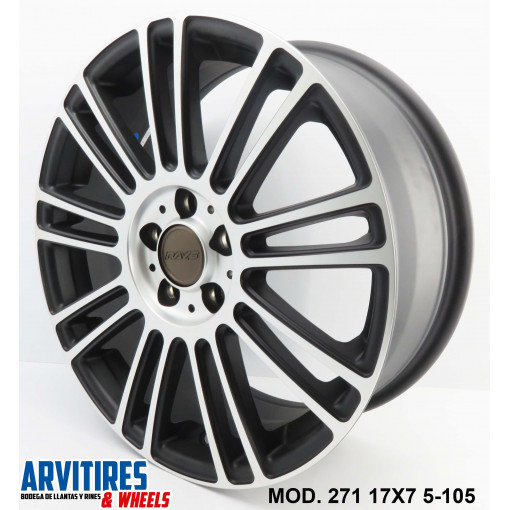 RIN 17X7.0 5-105 MACHINE BLACK FACE AND ML MOD 271